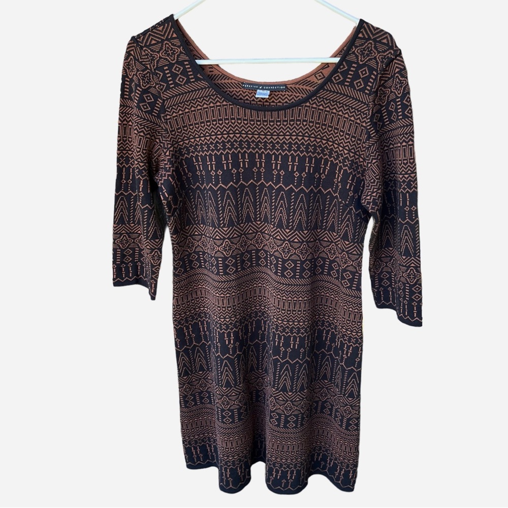 Peruvian Connection 100% Pima Cotton 3/4 Sleeve Sweater Dress Sz M